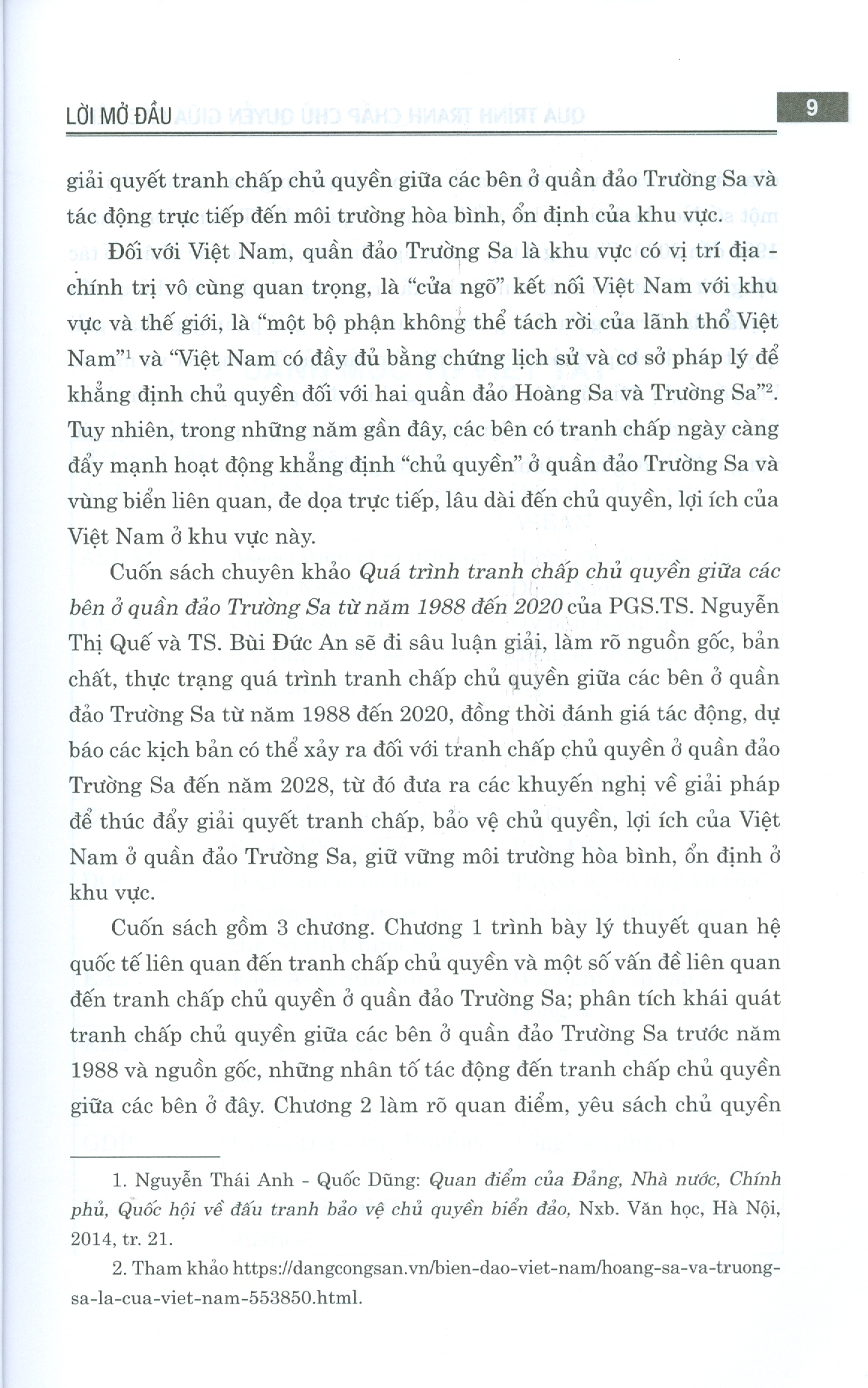 Quá Trình Tranh Chấp Chu Quyen Giữa Các Bên Ở Quần Đảo Trường Sa Từ Năm 1988 Đến 2020 (Sách chuyên khảo)