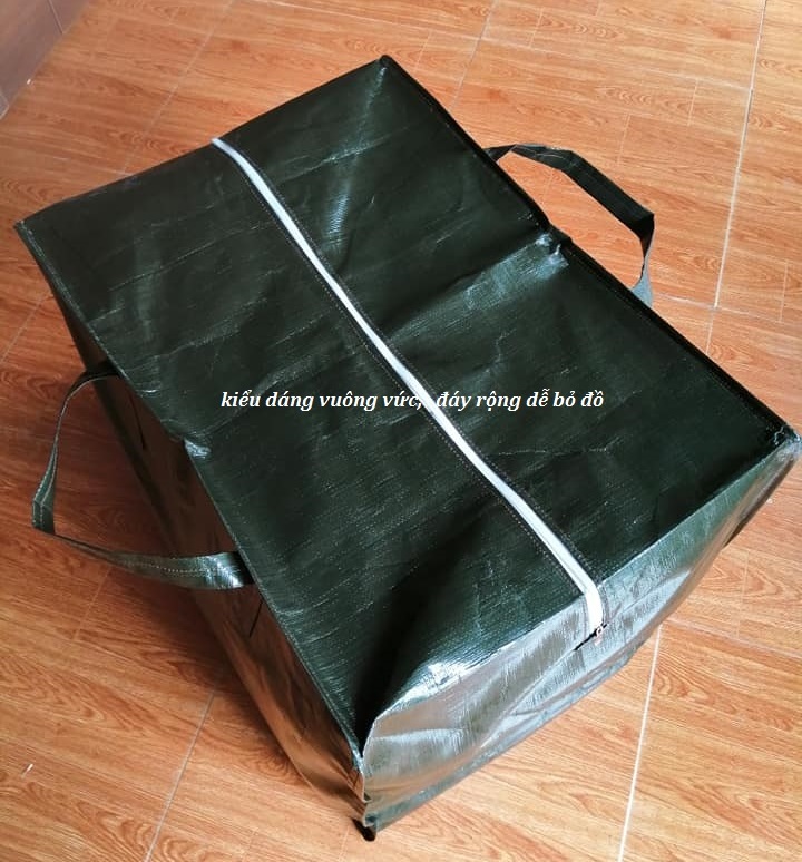 Túi bạt dứa Xanh Rêu loại Dày đựng đồ, hàng hóa, quần áo chăn màn 60x43x50 cm