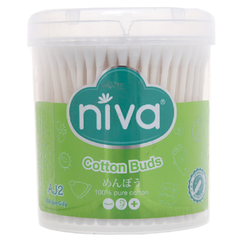 Bông ráy tai NIVA Hộp 200 que – 8938500579943