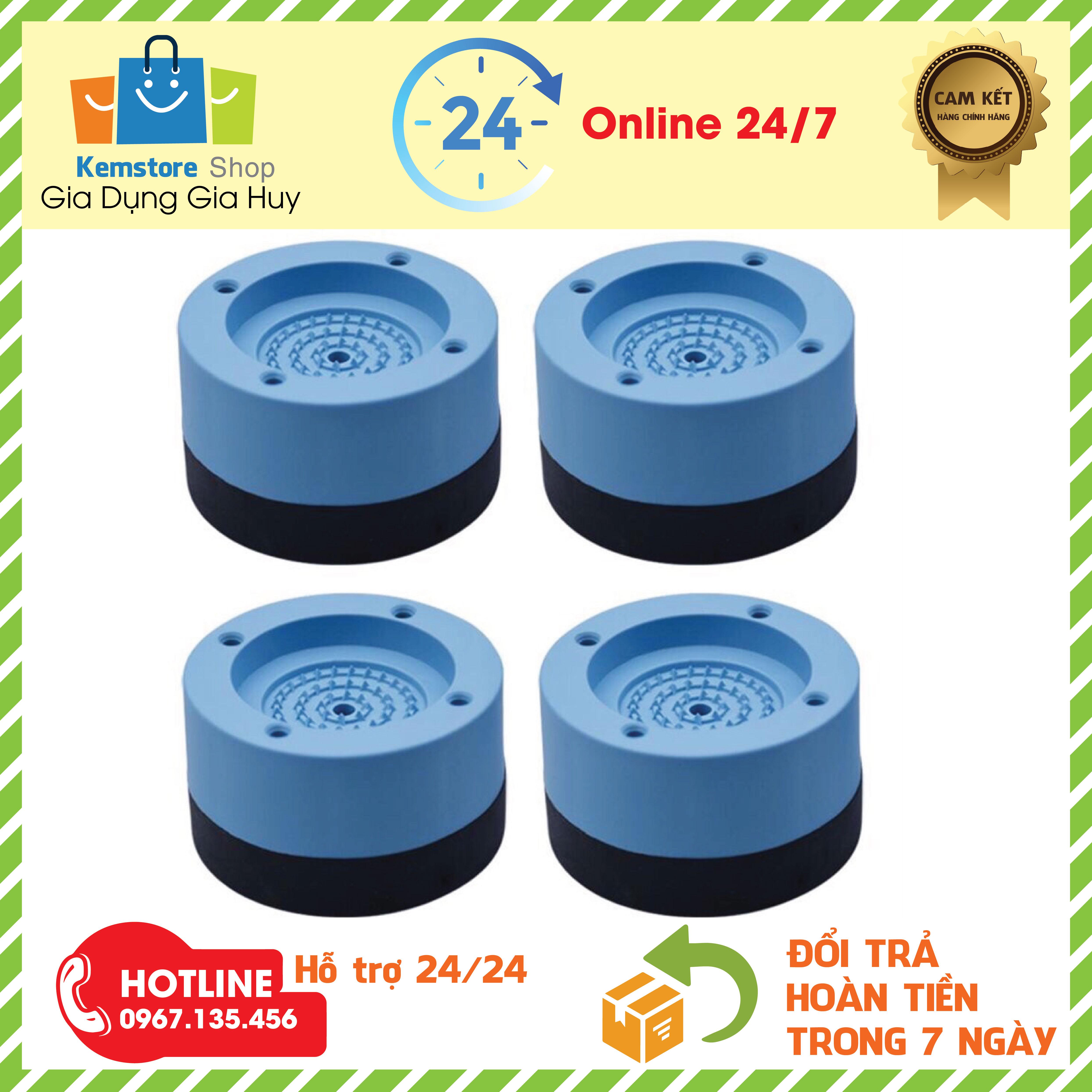 Bộ 4 Miếng Đệm Cao Su Lót Chống Rung, Chống Ồn, Tăng Chiều Cao, Chân Máy Giặt, Tủ Lạnh - Giao Hàng Toàn Quốc