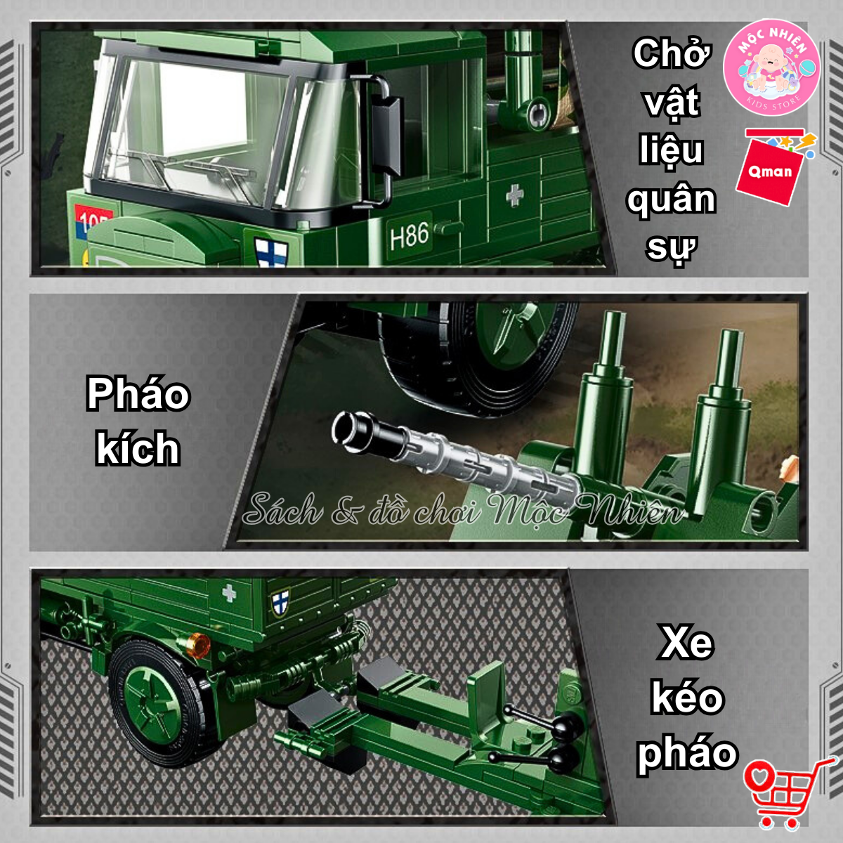 Đồ chơi xếp hình, lắp ráp Qman 21024 - Di Tản (442 mảnh ghép) - Dành cho bé từ 6 tuổi
