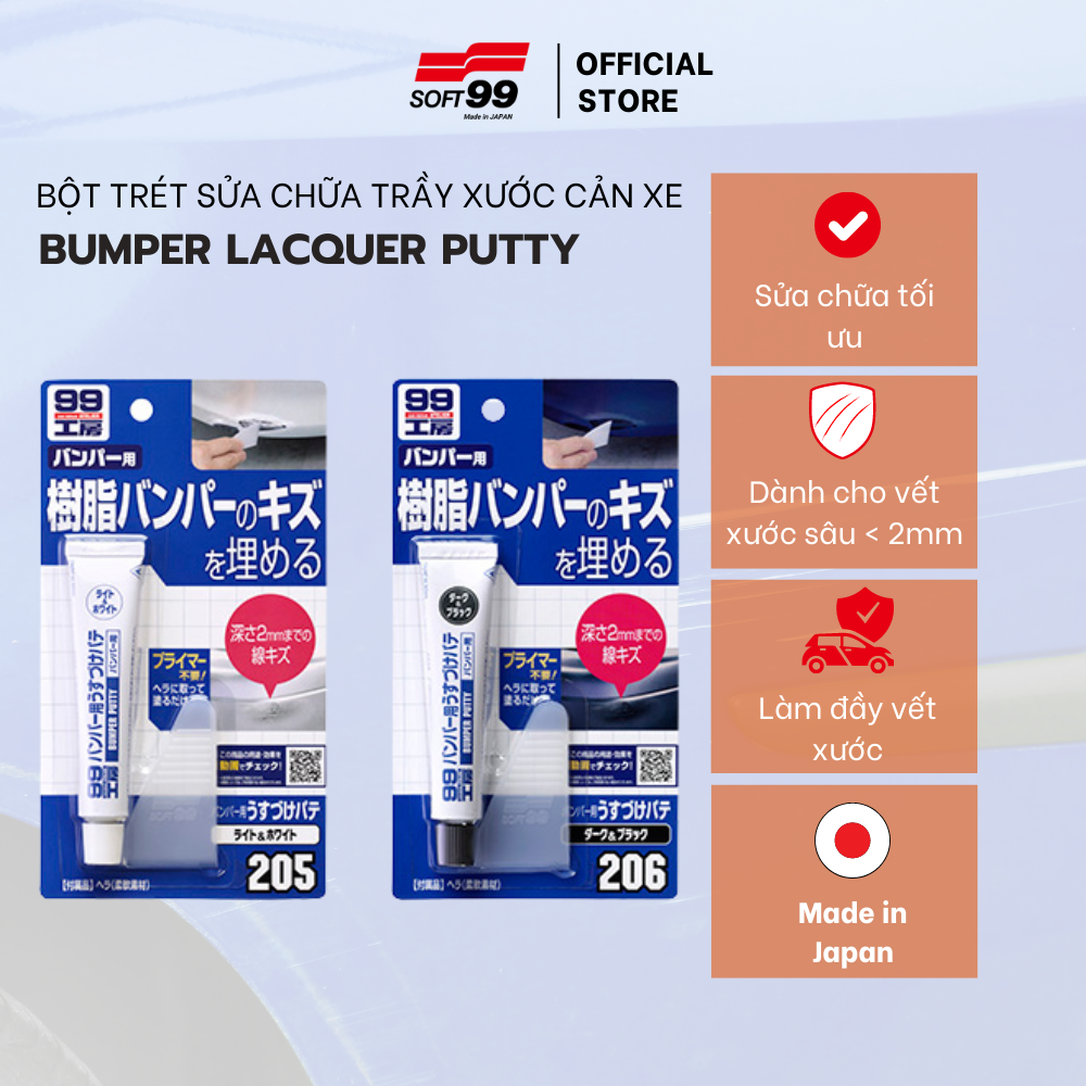 Bột Bả Lấp Vết Xước Cản Xe Bumper Lacquer Putty B - 205 B - 206 - Màu Sáng B - 205