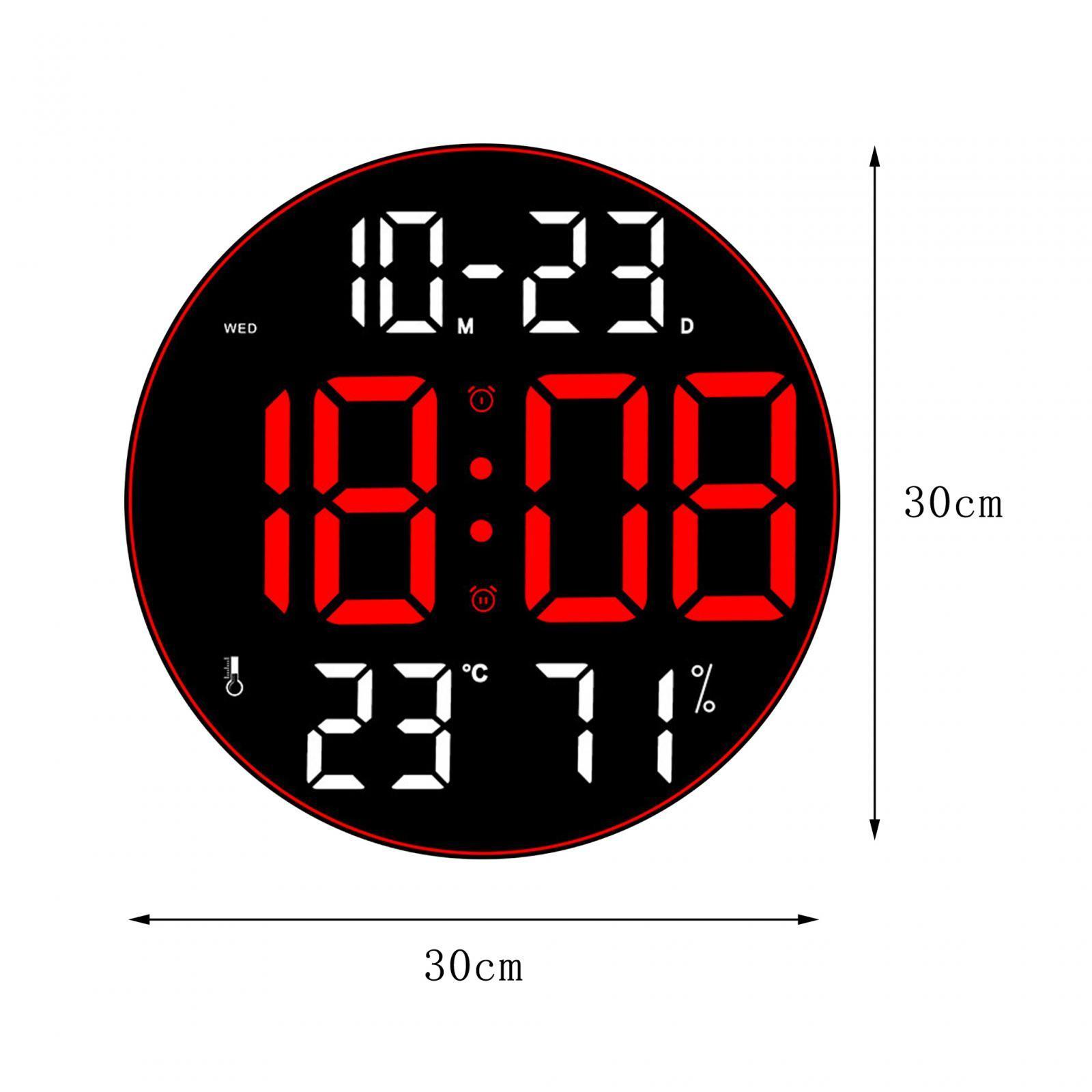 Digital Wall Clock 12inch LED Wall Desk Clock for Home Study Room Hotel Hall