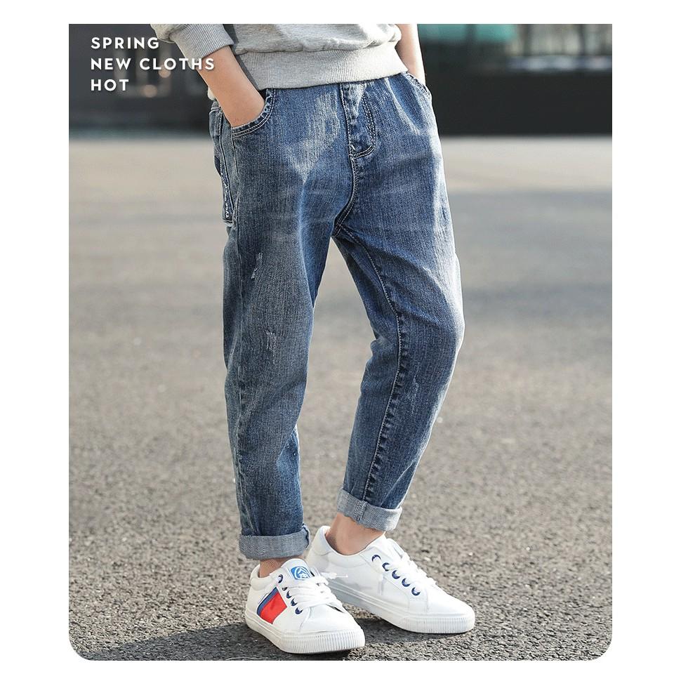 JL5Size110-160 (15-40kg)Quần jean cho bé trai lớnThời trang trẻ Em hàng quảng châu  - QUẦN BÉ TRAI