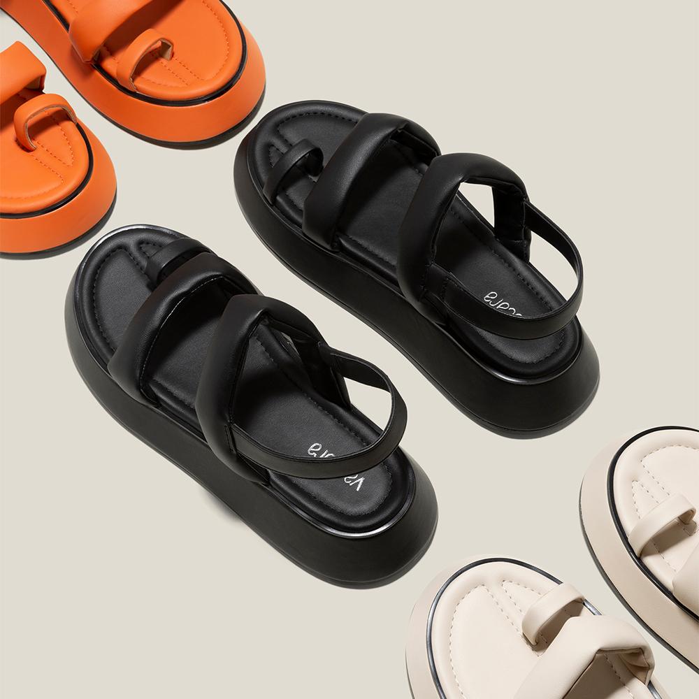 Vasscara Giày Sandal Đế Chunky Nhấn Quai Phồng - SDK 0333