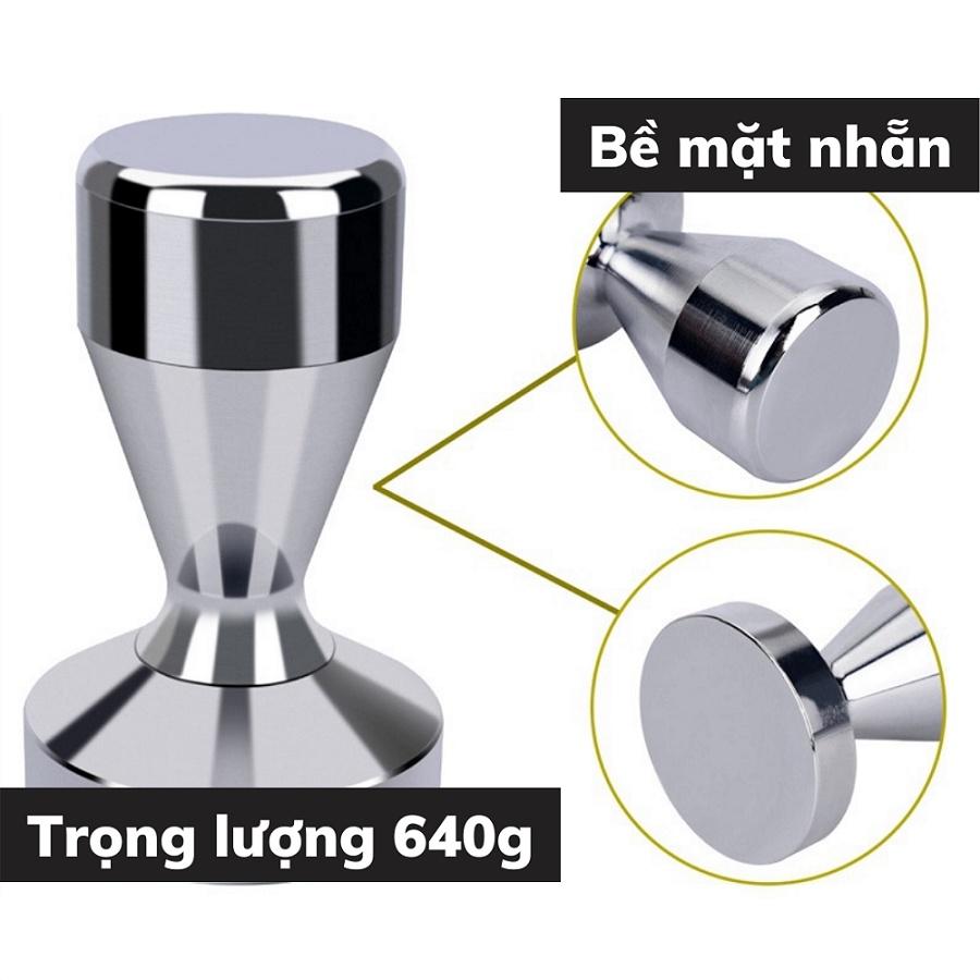 Tamper nén cà phê 58mm cho máy pha cafe Espresso inox cao cấp bền bỉ chắc chắn kích thước 51 - 53 - 58mm