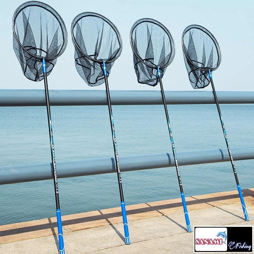 Vợt Vớt Cá Cacbon Cao Cấp Sanami Fishing Store -Vành Tròn Gấp Gọn Chuyên Dụng Câu Đài Câu Đơn, Vợt Xúc Cá