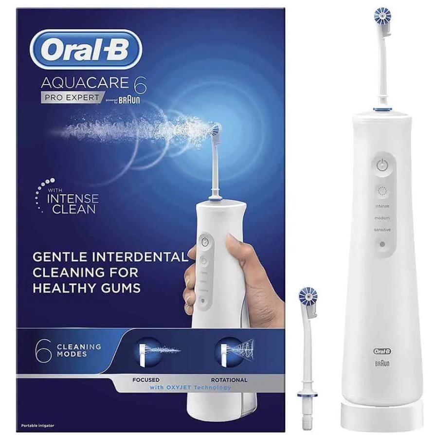 Máy Tăm Nước Không Dây ORAL-B AQUACARE 6, Công Nghệ Oxyjet Giúp Loại 99% Vi Khuẩn, Mảng Bám, Ngừa Sâu Răng, Nhập Đức