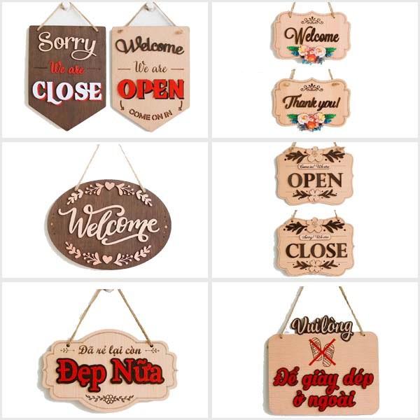 Bảng gỗ treo ở shop