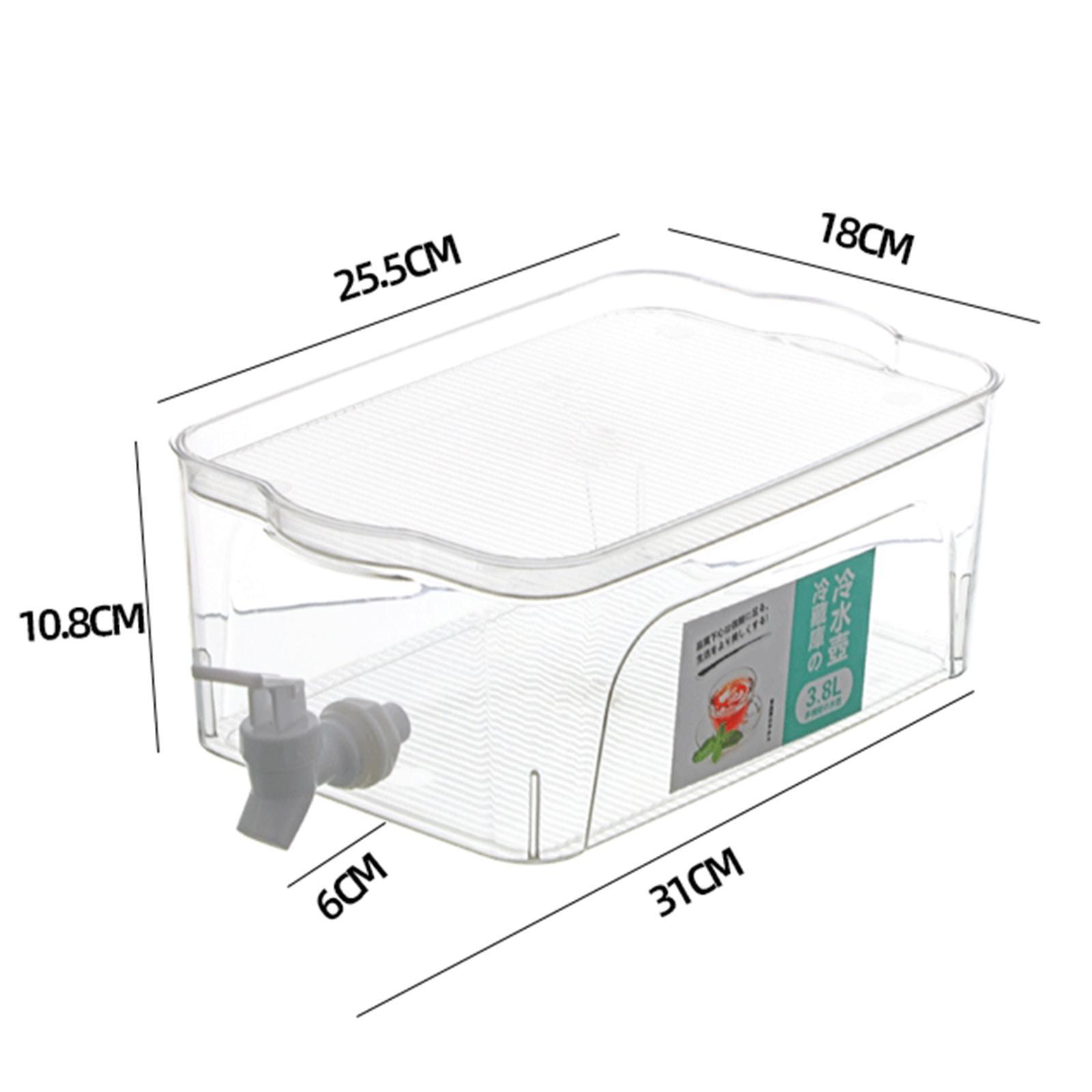 3.8L Beverage Dispenser Water  with Lid and Faucet Refrigerator