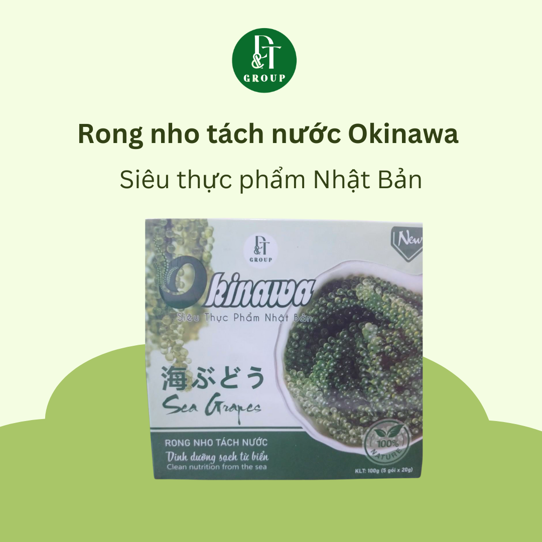 Rong nho tách nước OKINAWA - HỘP 100g(5 gói x 20g) DTFood/Khánh Hòa