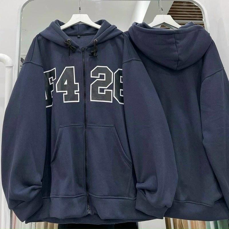 Hình ảnh Áo khoác nỉ bông F426 hoodie zip unisex nam nữ (Ảnh thật/Có sẵn)