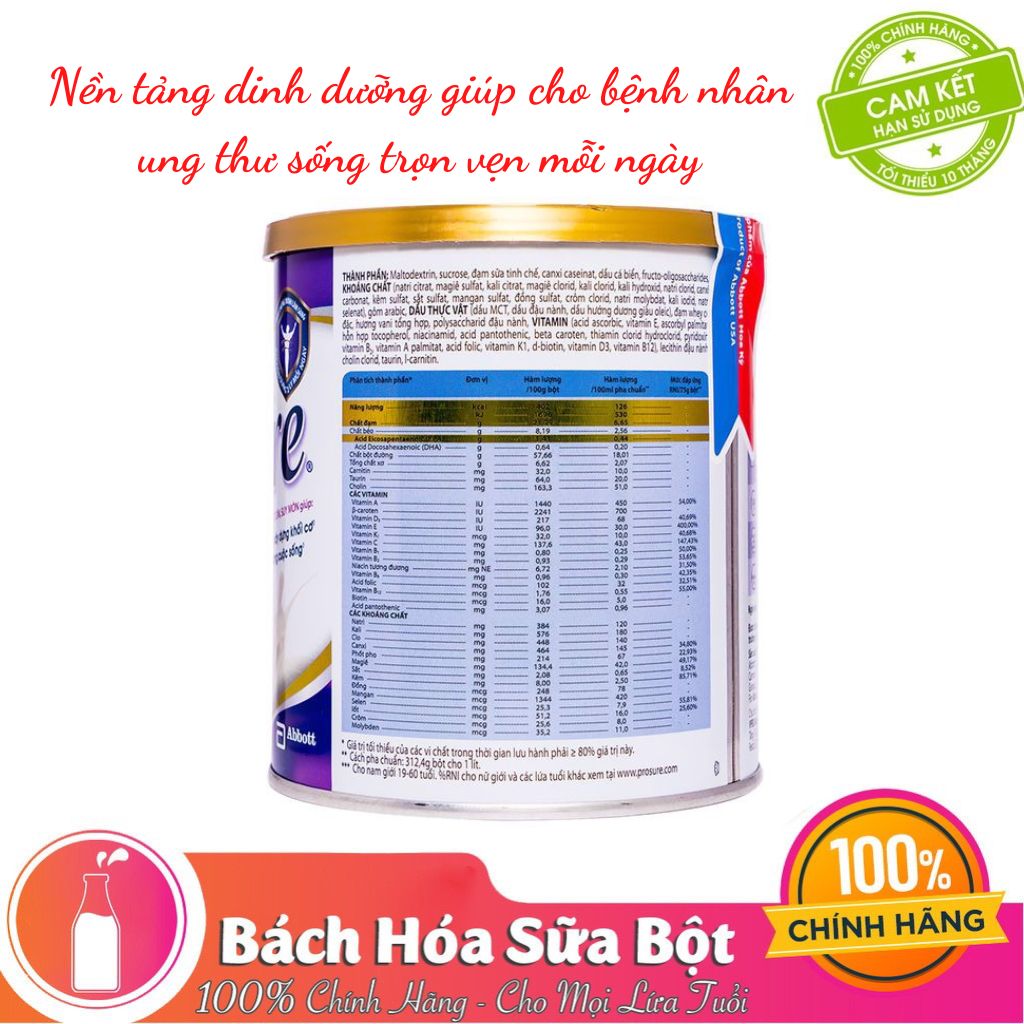 Sữa bột Abbott Prosure dành cho người ung thư 380g