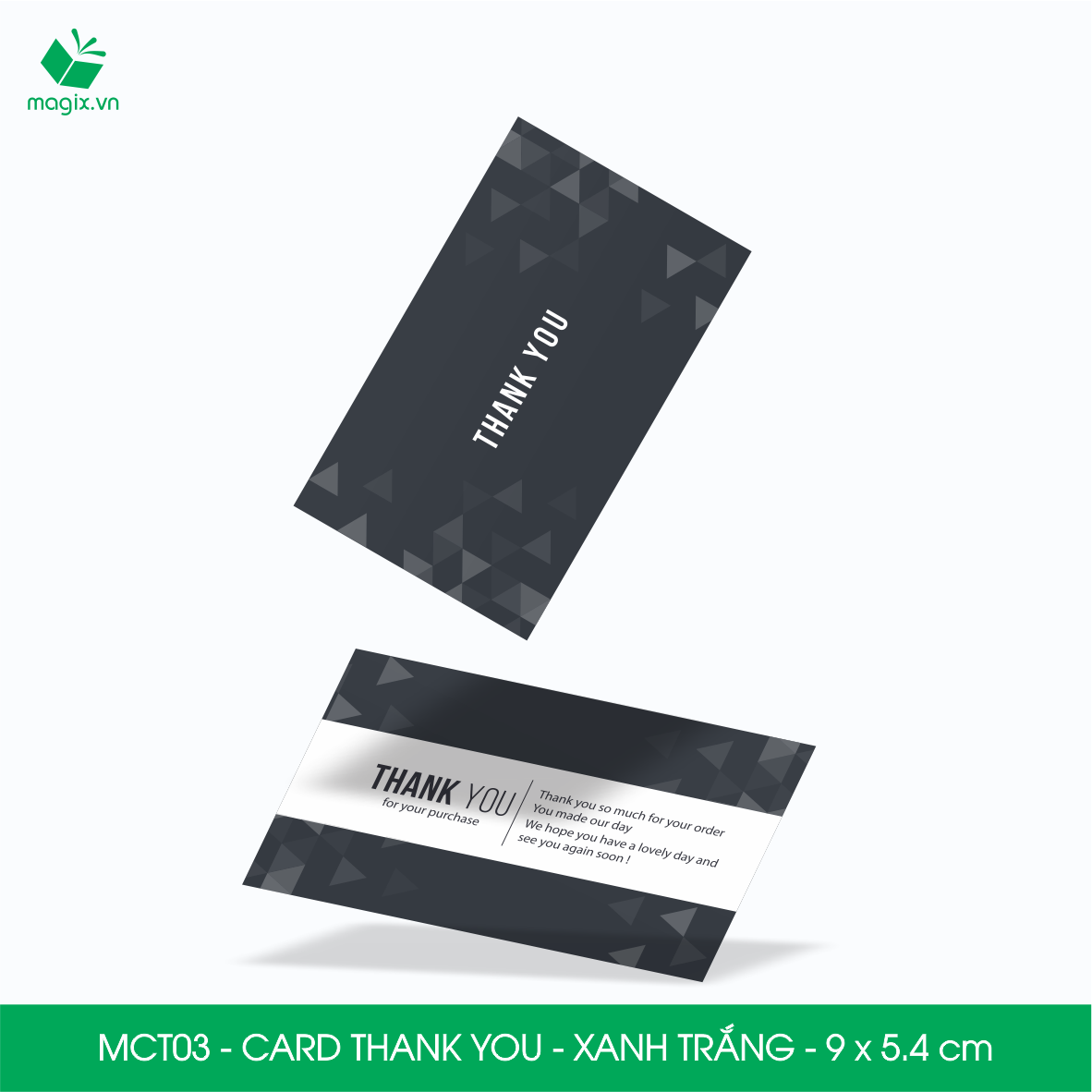 MCT03 - 9x5.4 cm - 1000 Card Thank you, Thiệp cảm ơn khách hàng, card cám ơn cứng cáp sang trọng