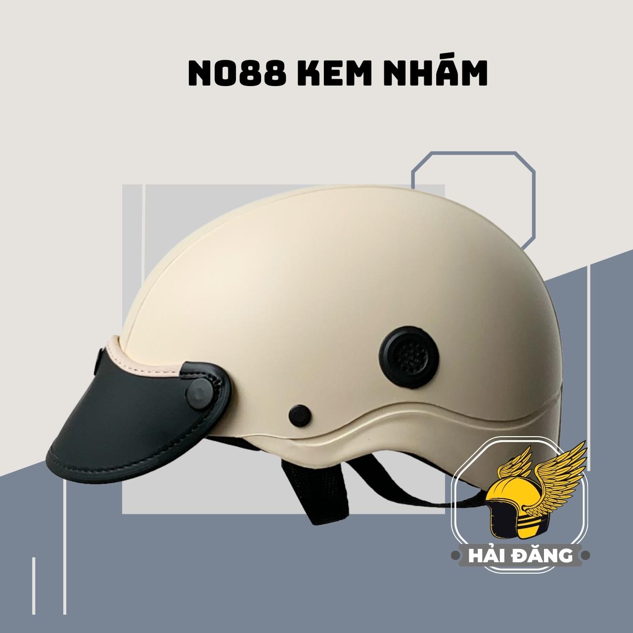 Mũ Bảo Hiểm 1/2 Đầu Napoli NS-N088 Chính Hãng - Màu Kem Nhám Freesize 54 -57 cm