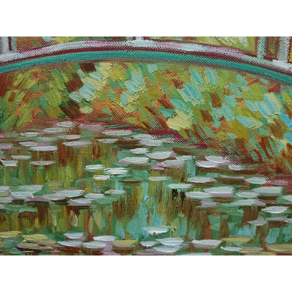 Tranh Sơn Dầu Vẽ Tay 30x40cm -  Cầu Nhật Bản (Monet)