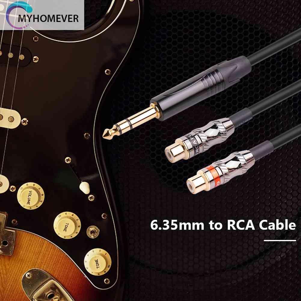 Cáp Chia Audio 6.35mm ĐầU CắM Sang Lỗ CắM 2RCA Mạ VàNg 24k