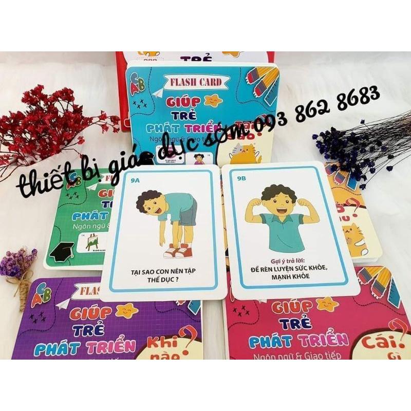 Thẻ học ( Flashcard ) phát triển ngôn ngữ giúp trẻ học cách đặt câu hỏi và trả lời câu hỏi