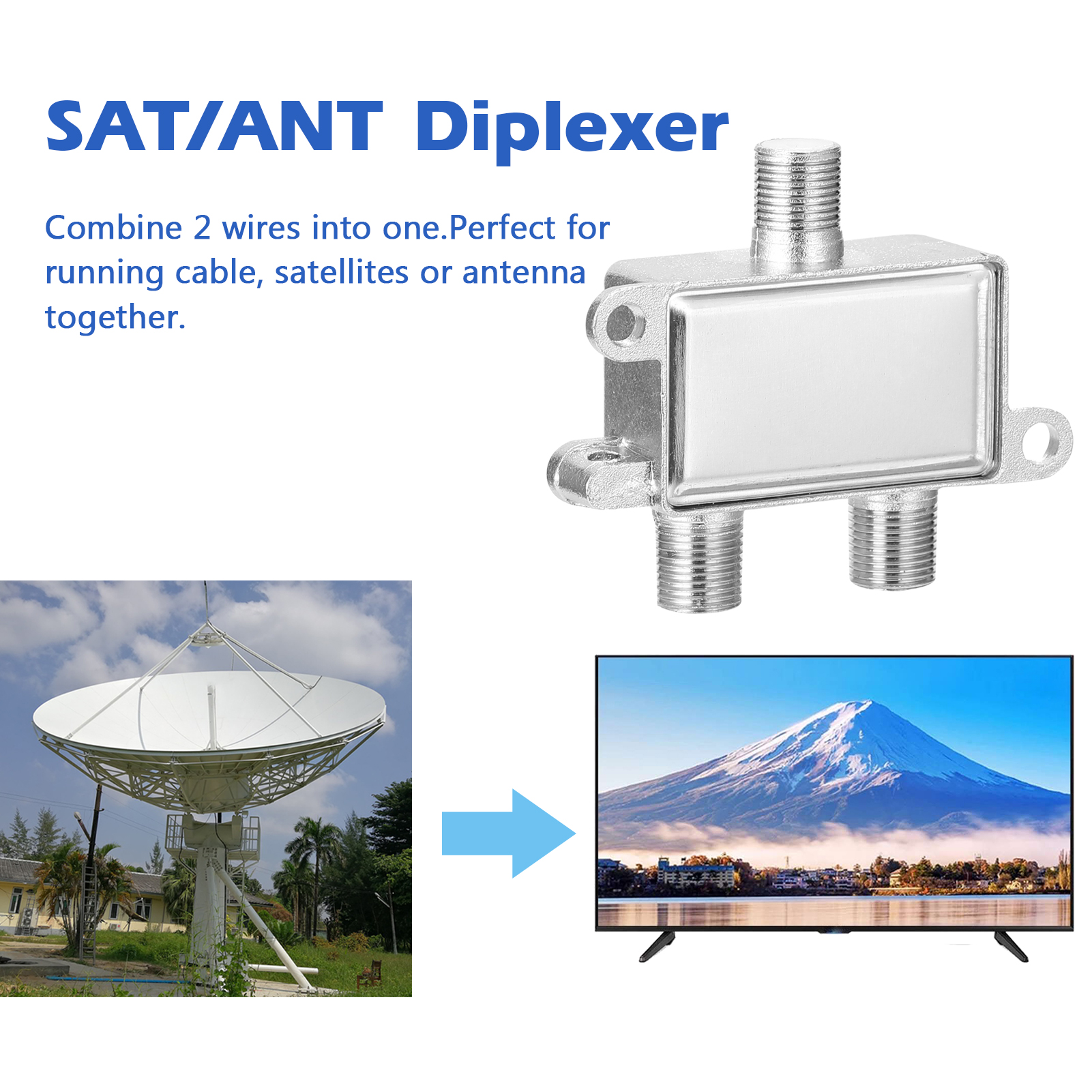 Bộ Trộn Tín Hiệu Truyền Hình Cáp SAT / ANT 2 Cổng Và Bộ Trộn Truyền Hình Vệ Tinh JS-SA01