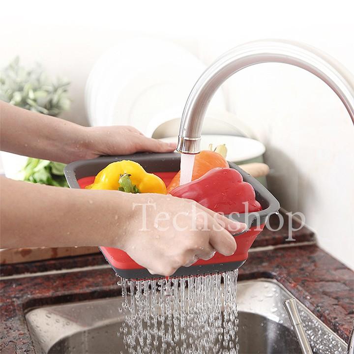 Combo 2 Rổ Xếp Gọn Trong Nhà Bếp - Loại Vuông Và Loại Tròn