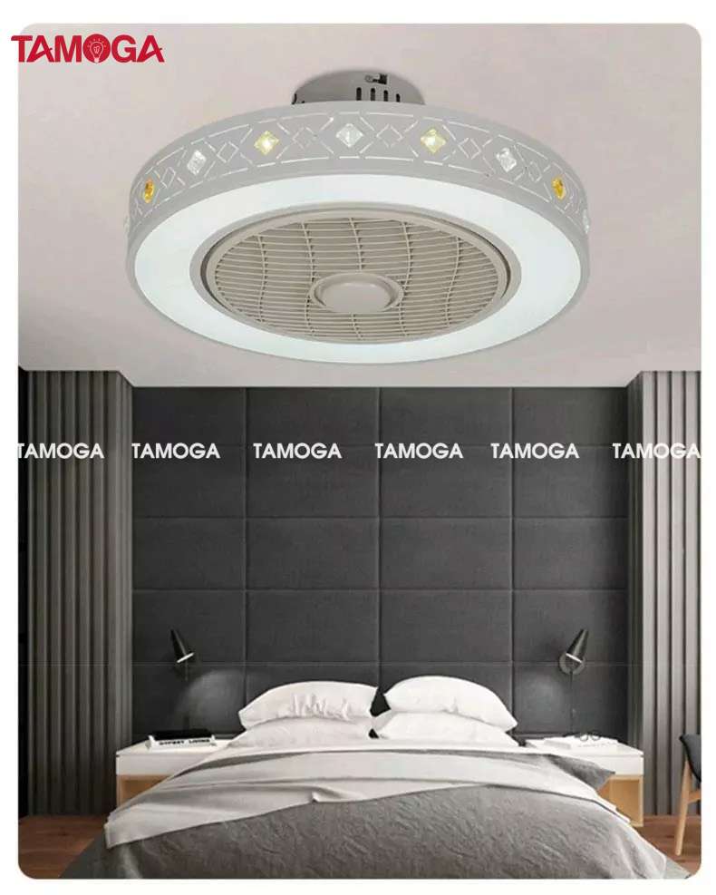Quạt trần đèn phòng khách trang trí TAMOGA KEVIS 8045 + Tặng kèm điều khiển