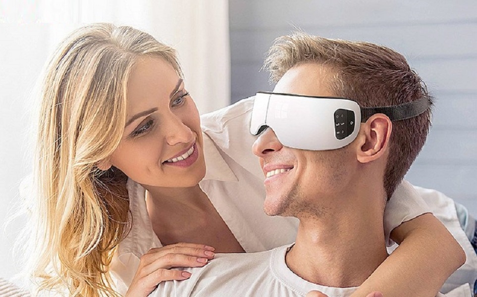 Kính massage mắt kiêm loa Bluetooth thư giãn chống mệt mỏi