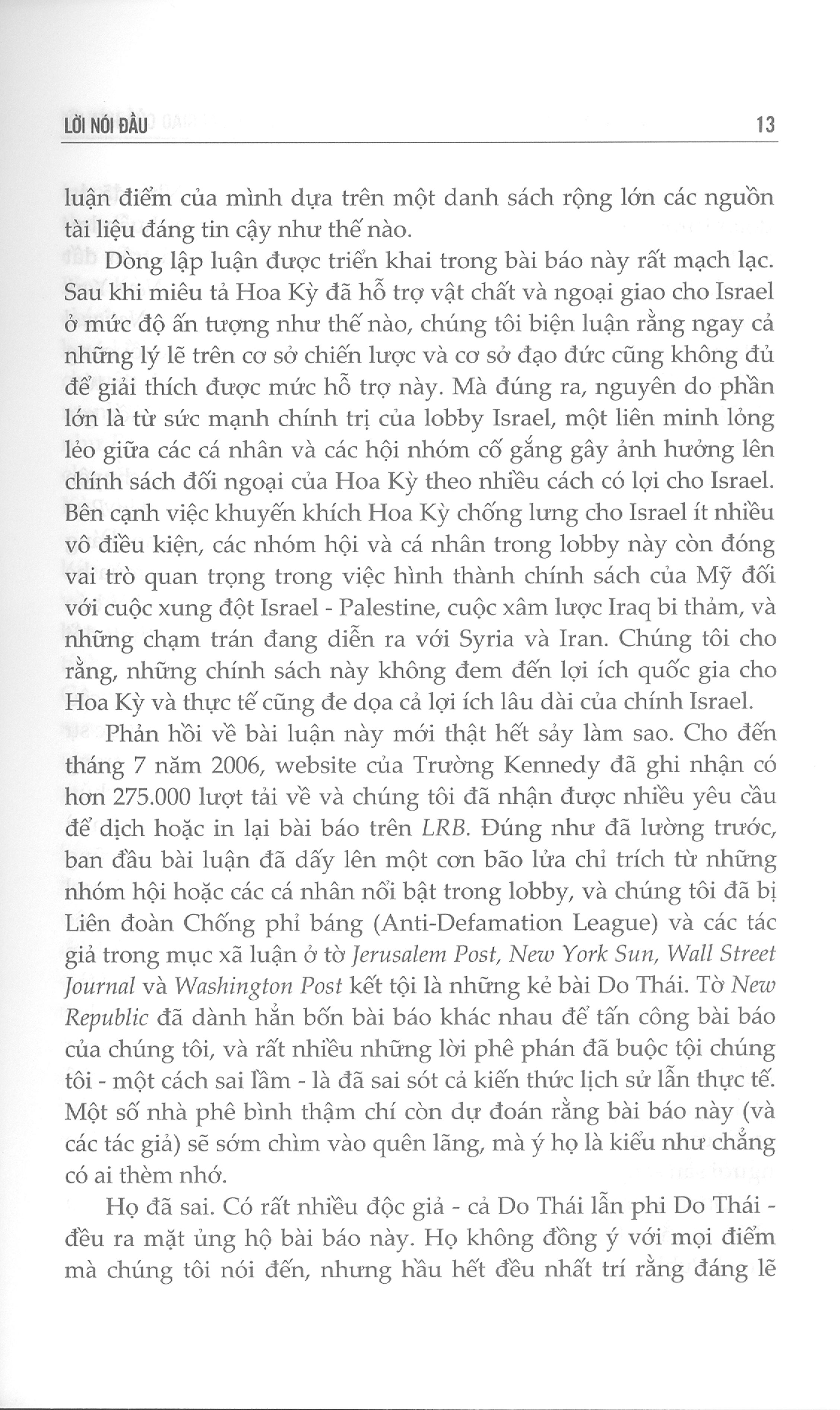 Vận Động Hành Lang Của Israel Và Chính Sách Ngoại Giao Của Hoa Kỳ