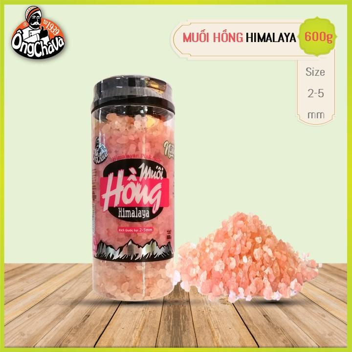 Hũ Muối Hồng Himalaya Ông Chà Và 600g (Size 2mm - 5mm) - Himalayan Pink Salt 600g