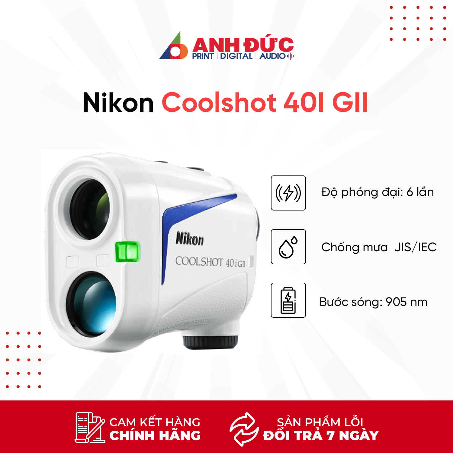 Ống Nhòm Đo Khoảng Cách Nikon Coolshot 40I GII - Hàng Chính Hãng VIC