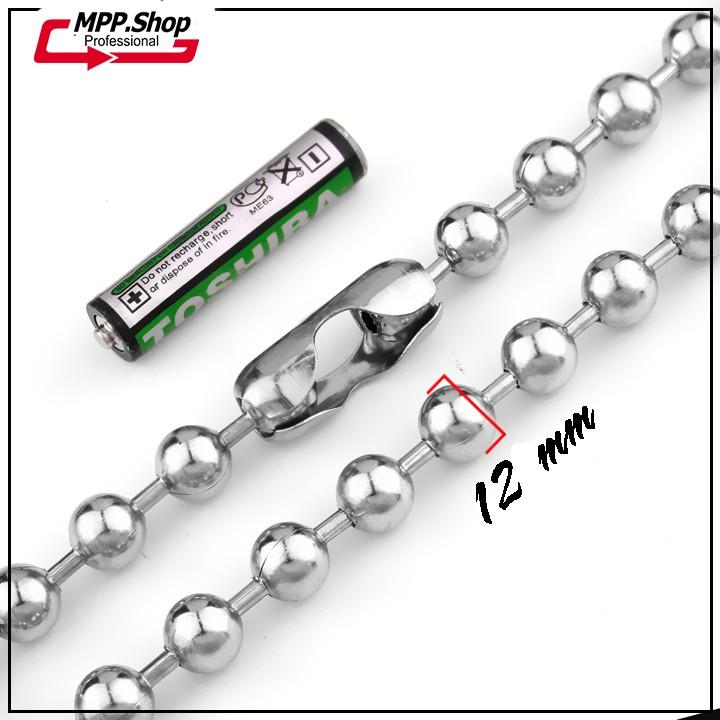 Dây chuyền bi to cực đại 12 mm - inox cao cấp không đen - đem lại phong độ, cá tính, lịch lãm cho người đeo