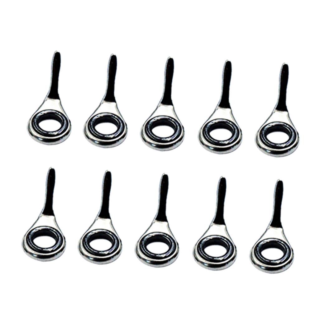 10pcs Stainless Steel Fishing Rod Guides Fishing Rod Tip Repair Tools