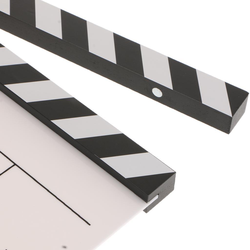 30*25cm Director Film Movie Slateboard Clapper Board Cut Action Scene, White