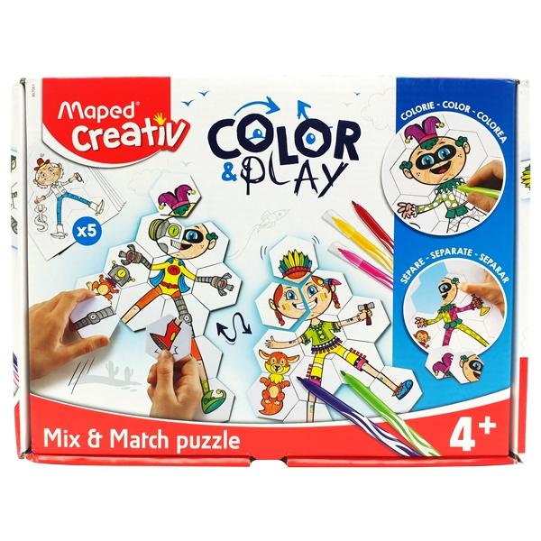 Đồ Chơi Thủ Công Tô Màu Và Ghép Hình Sáng Tạo Color Play - Maped Creative 907001 - Mix And Match Puzzle