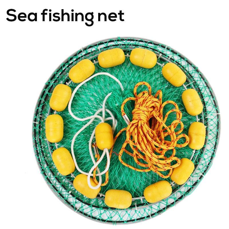 Automatic Floating Fishing Net Cage Folding Crab Crawdad Shrimp Minnow Bait Trap Cast Fish Net Portable Foldable Fishing Network