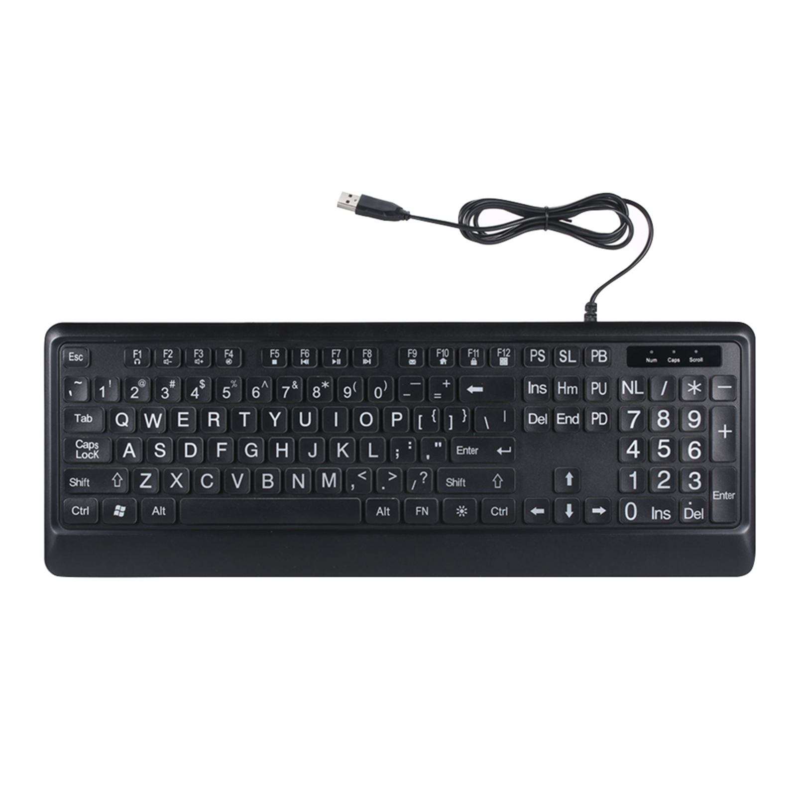 Bàn Phím In Chữ Lớn Có Dây USB Và Đèn Nền