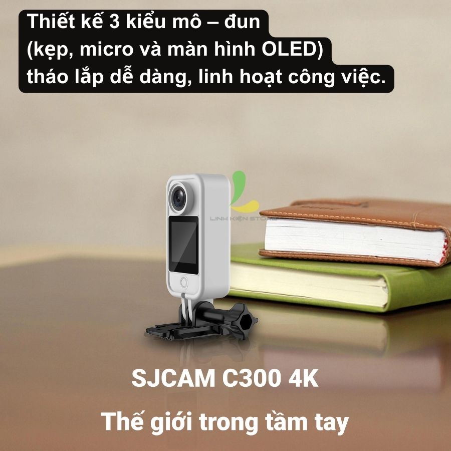 Camera hành trình SJCAM C300 - Máy quay hành động màn hình cảm ứng 1.3 inch và khả năng chống rung 6 trục ấn tượng - Hàng nhập khẩu