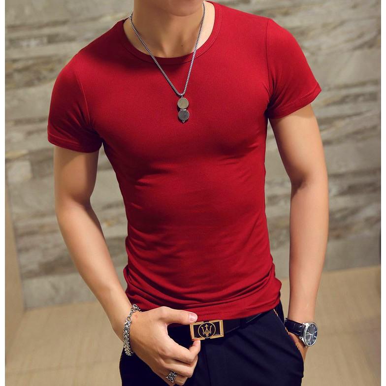 Áo ngắn tay không cổ nhiều màu chất cotton mềm mịn dáng body thời trang