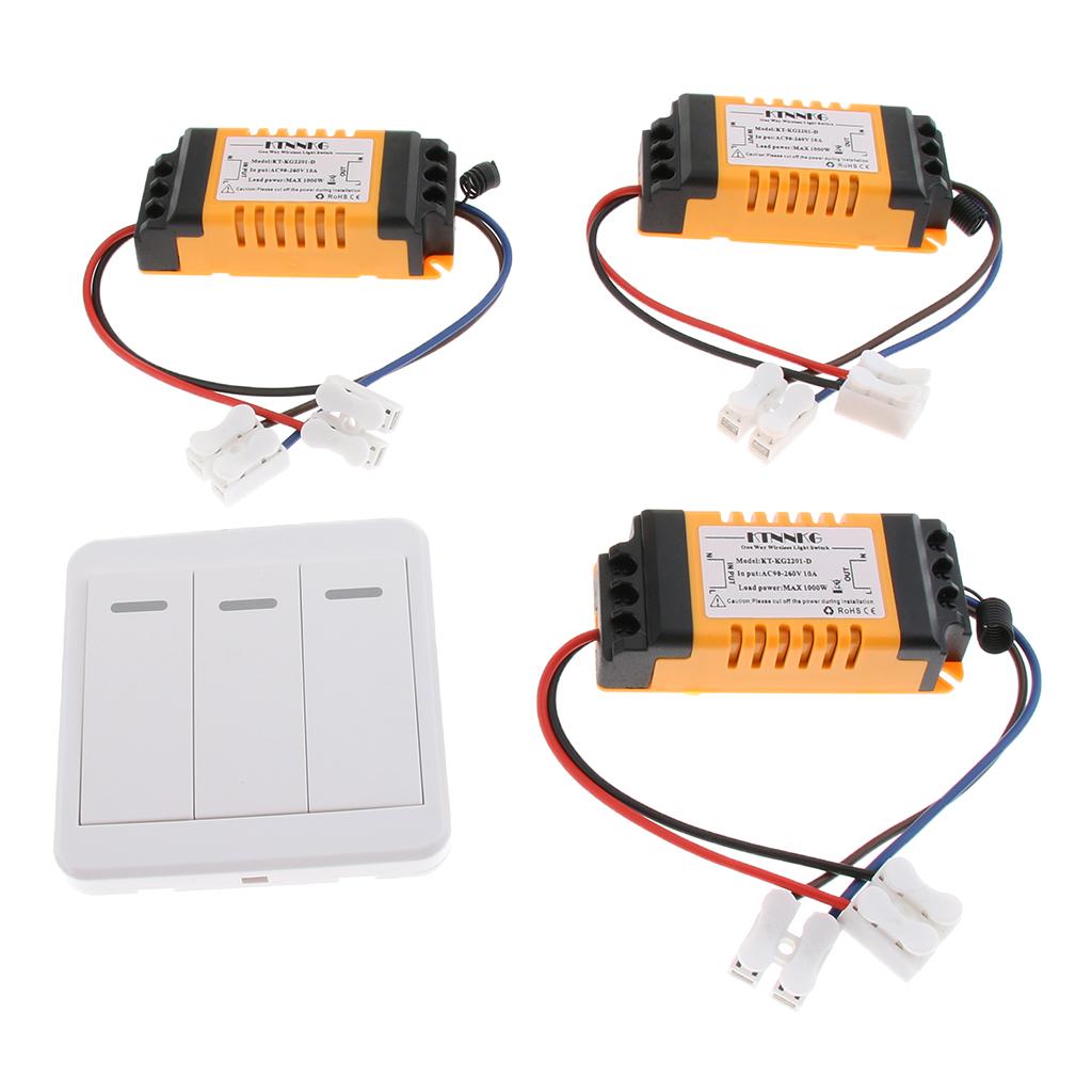AC90-250V 433MHz 3CH Wireless Remote Control Switcher Transmitter & Receiver