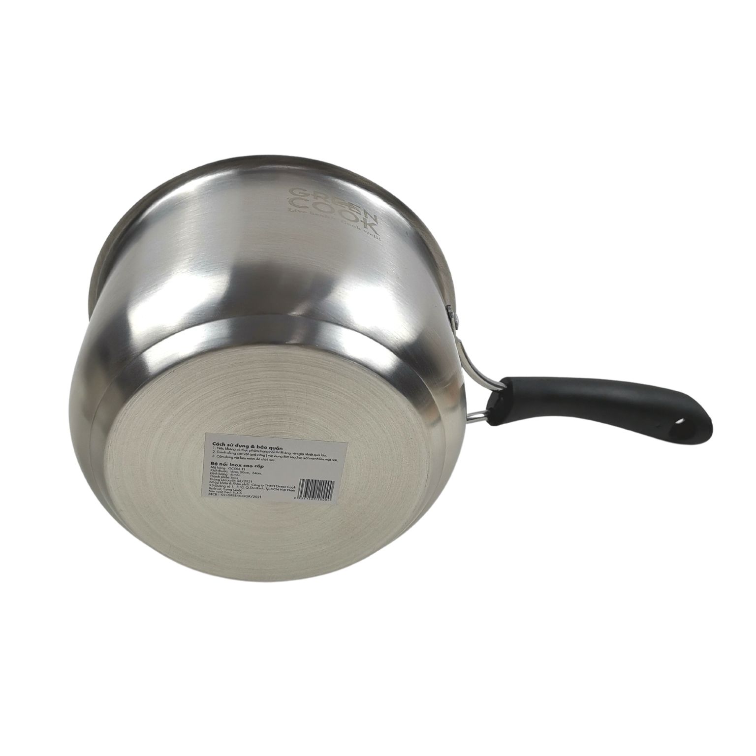 Bộ nồi inox cao cấp 3 đáy, nồi chống dính bếp từ Green Cook GCS08-T1 Hàng chính hãng