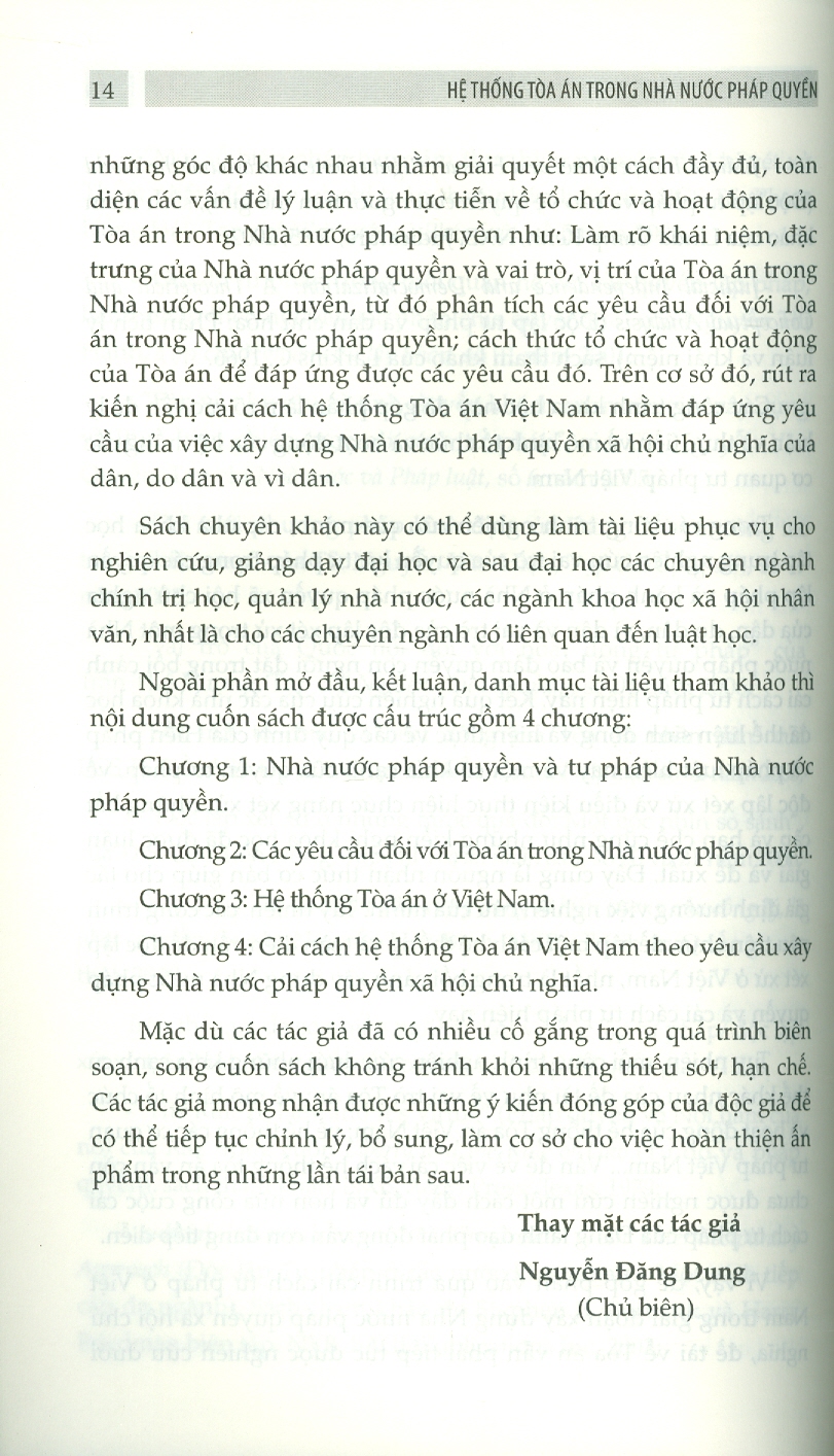 Hệ Thống Toà Án Trong Nhà Nước Pháp Quyền (Tái bản lần 1 có chỉnh sửa, bổ sung) - Nguyễn Đăng Dung (Chủ biên)