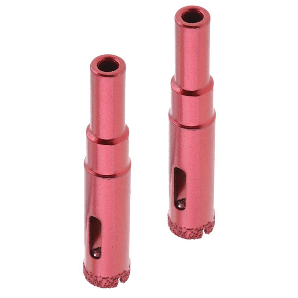 2Pcs 12mm Red Shank Diamond Drill Bit Glass