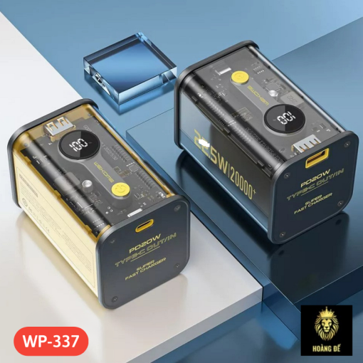 Sạc dự phòng trong suốt WEKOME WP-337 sạc nhanh PD20W và QC3.0 22.5W dung lượng 20000mAh[ Hàng chính hãng]