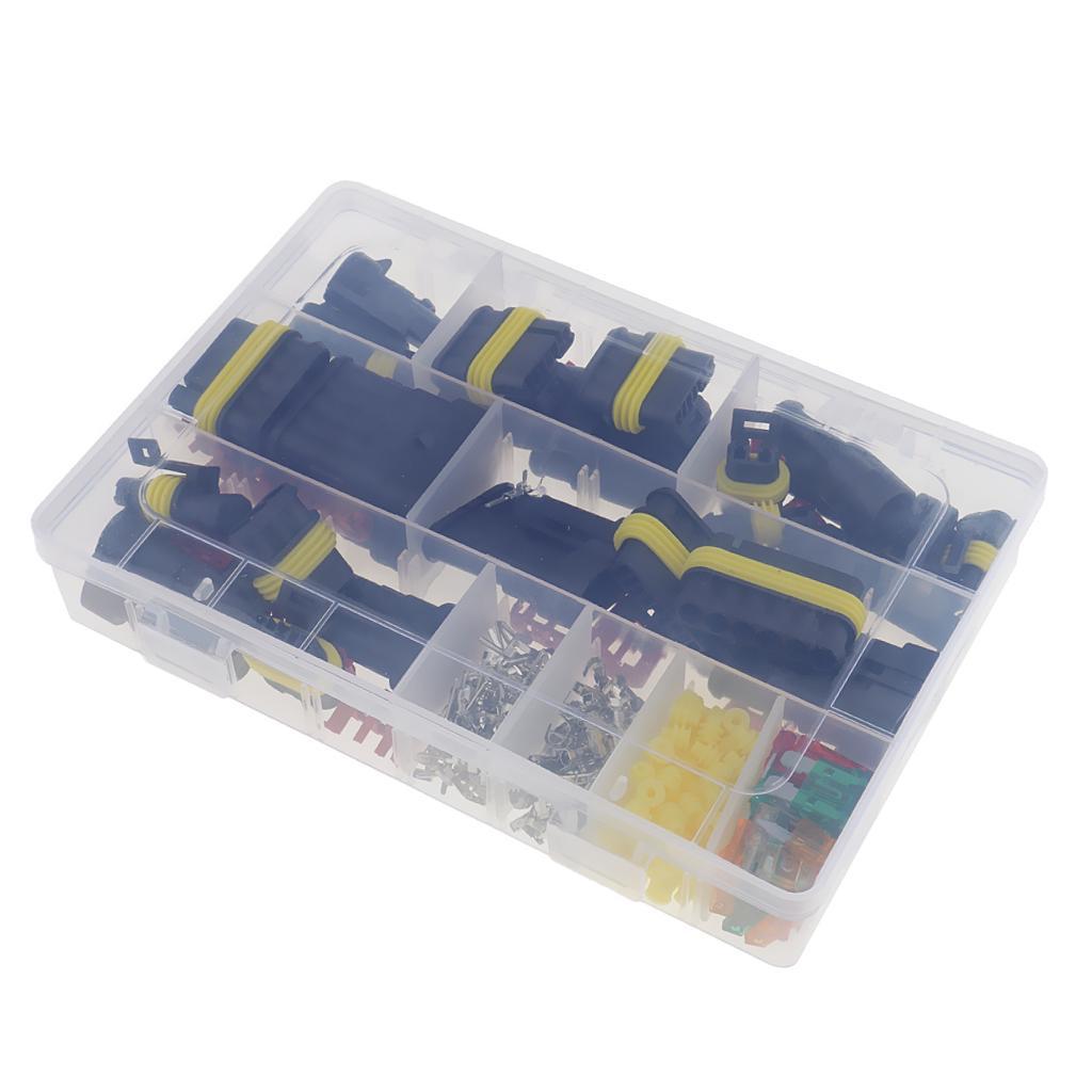 1 2 3 4 5 6 Pin Car Waterproof Electrical Terminal Wire Connector + Fuses