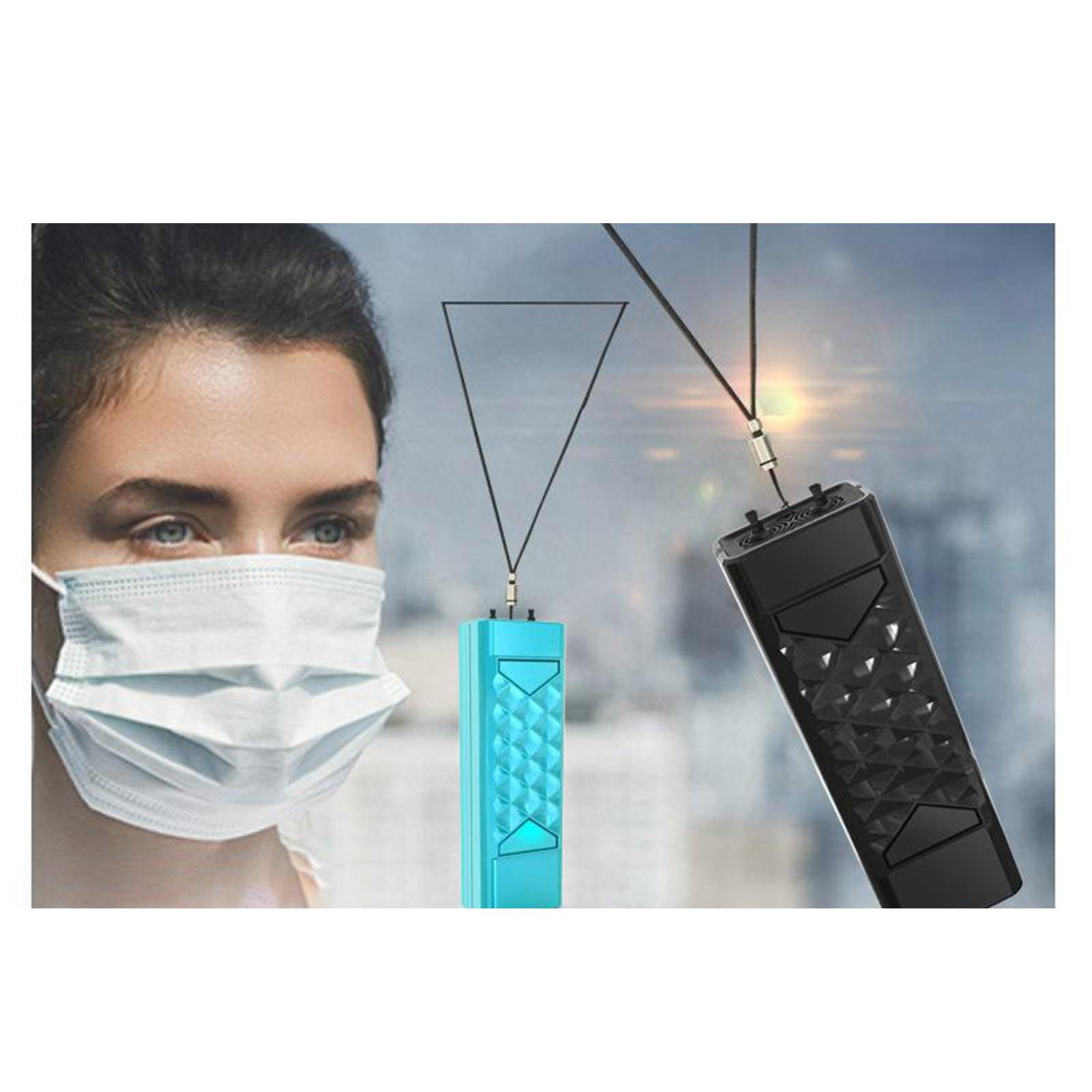 Air Purifier Ion Generator Necklace Wearable USB Smoke Remove Car Black