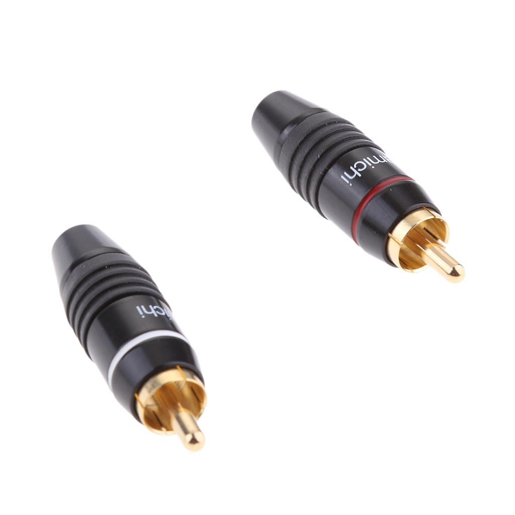 2x Copper  Plug Gold Plated  Video Adapter Connector Gold Plated