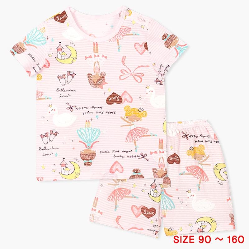 Đồ bộ quần áo thun cotton giấy cho bé trai, bé gái mặc nhà mùa hè Unifriend Hàn Quốc U2022-8. Size đại 5, 6, 8, 10 tuổi