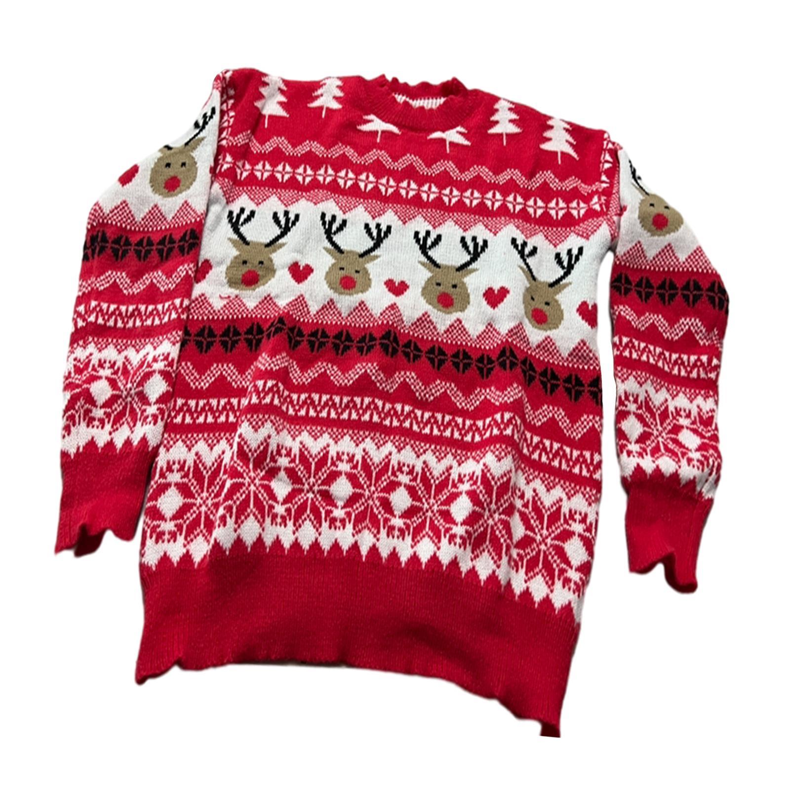 Christmas Sweater Round Neck Tops Pullover Top for Christmas