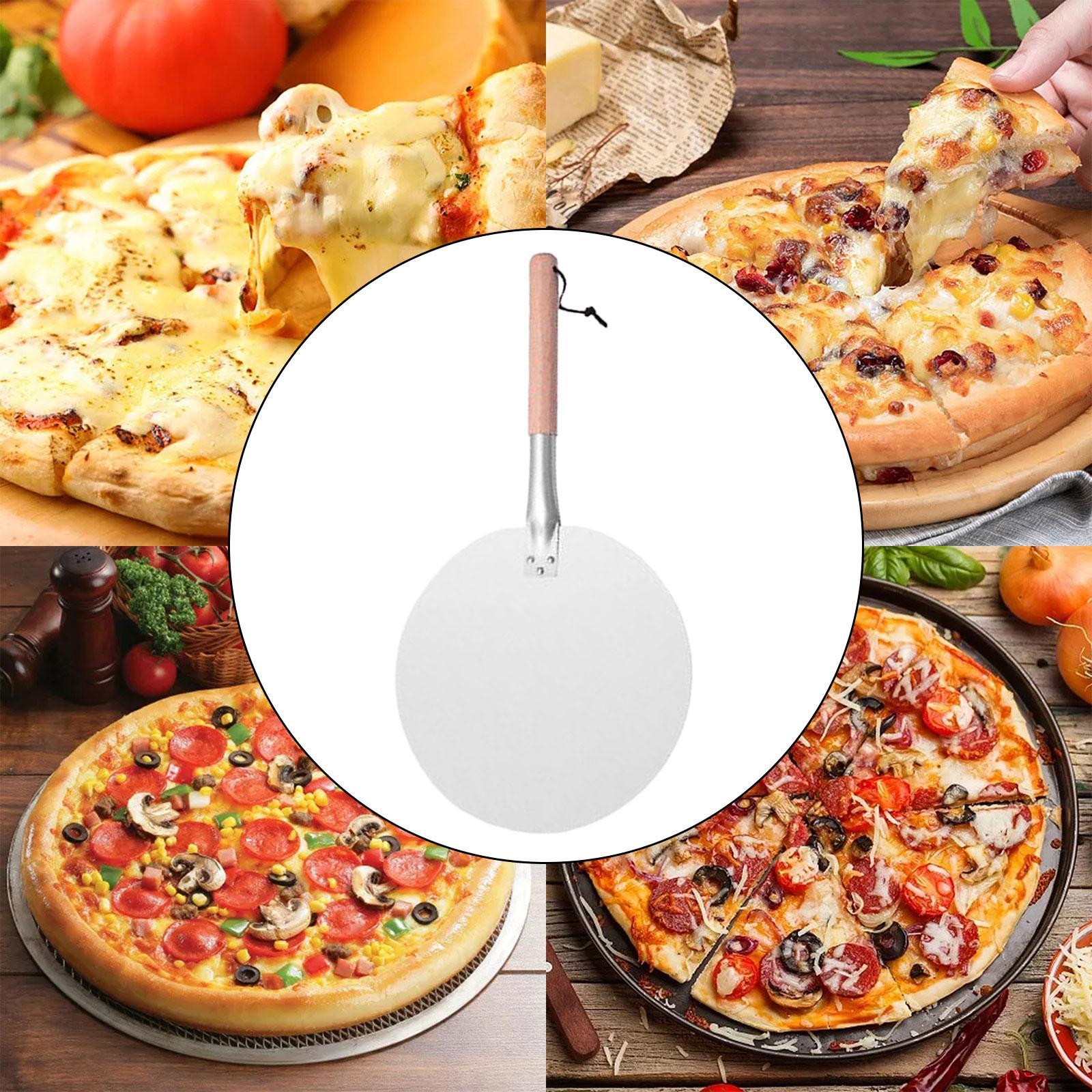 Durable Pizza Spade, Convenient, with Wooden Handle, Homemade Pizza Bread Metal Pizza Paddle Pizza Peel for Kitchen Bread Pasta Pastry Baking