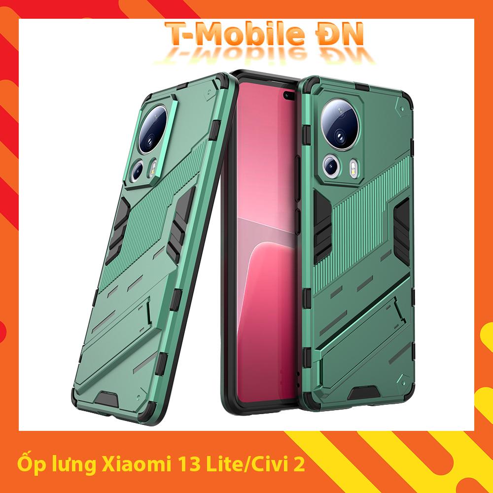 Ốp lưng cho Xiaomi 13 Lite/Civi 2, Ốp chống sốc Iron Man PUNK cao cấp kèm giá đỡ cho Xiaomi 13 Lite/Civi 2