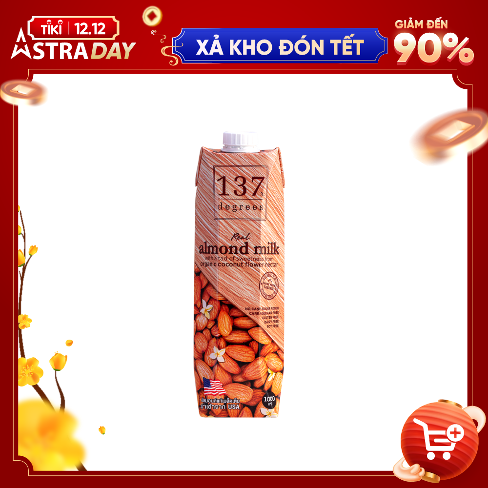 Sữa Hạt Hạnh Nhân Nguyên Chất 137 Degrees (Hộp 1000ML)